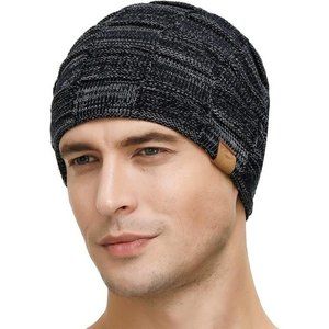 NEW Winter Hats for Guys Cool Beanies Mens - Navy